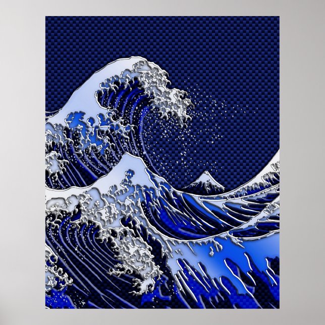 Pôster Os estilos de fibra de carbono do cromo Hokusai Wa (Frente)