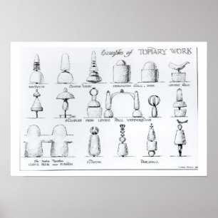 Pôster Os exemplos do Topiary trabalham, 1902 (gravura)