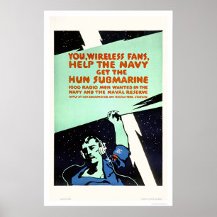 Poster Os fãs sem fio, ajudam o marinho (US02299)
