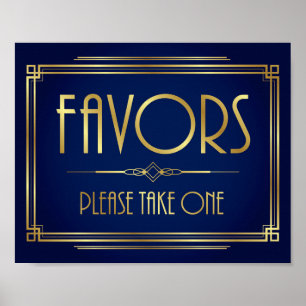 Poster Os FAVORES Dourados do art deco do marinho tomam