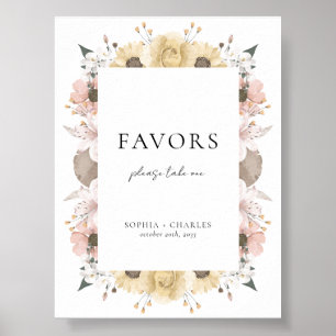 Poster Os Favoritos Do Casamento Romântico Floral Russo E