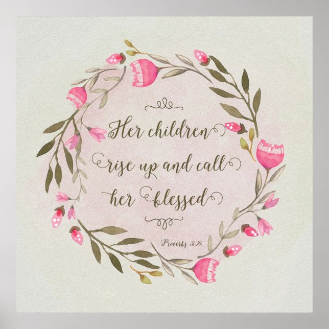 Pôster Os Filhos Dela Levantam-Se E Chamam-Na De Abençoad (Frente)