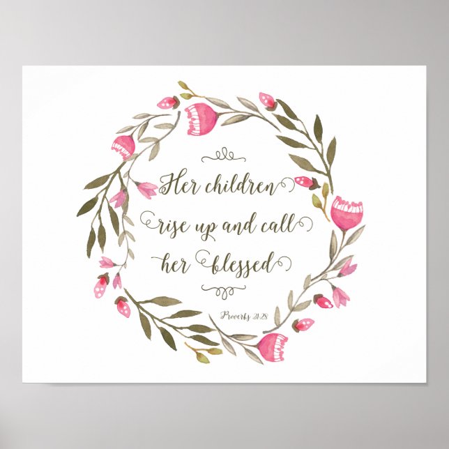 Poster Os Filhos Dela Levantam-Se E Chamam-Na De Abençoad (Frente)