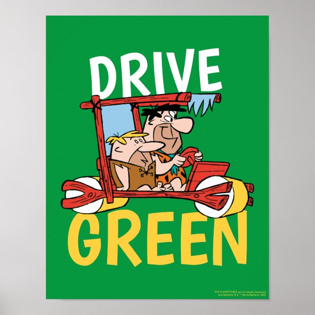 Poster Os Flintstones | Fred & Barney - Drive Green (Frente)