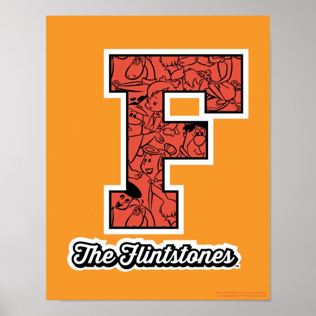 Poster Os Flintstones | Monograma de estilo colegial (Frente)