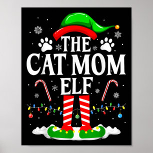 Poster Os Gatos Engraçados Da Mãe Do Gato Elf Xmas Sobrev
