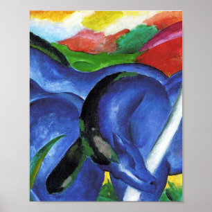 Poster Os grandes cavalos azuis de Franz Marc