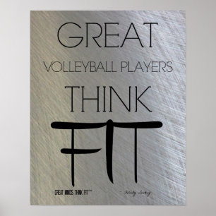 Poster Os grandes jogadores de voleibol pensam o ajustado