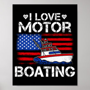 Poster Os homens amam o motorboating da bandeira american