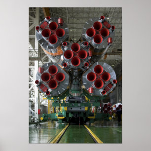 Pôster Os impulsionadores da nave espacial de Soyuz