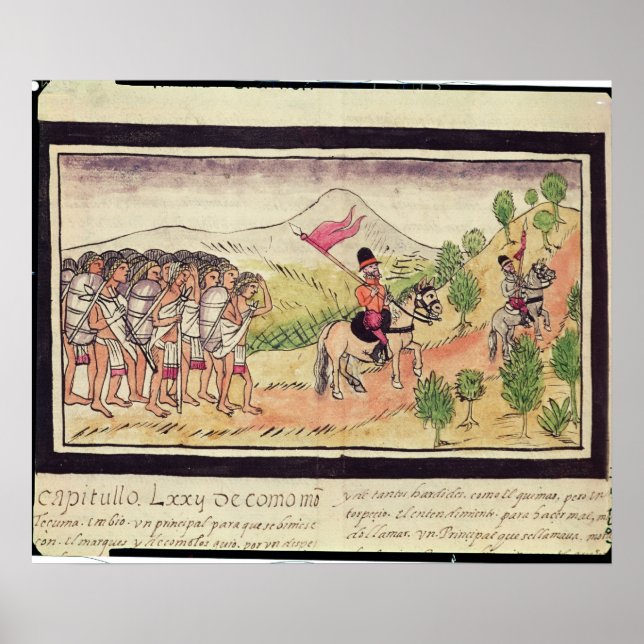 Poster Os índios Totonac Ajudando os Conquistadores (Frente)