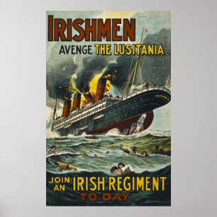 Poster Os Irlandeses Avenge o recrutamento do vintage do