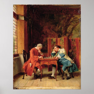 Pôster Os jogadores de xadrez, 1856