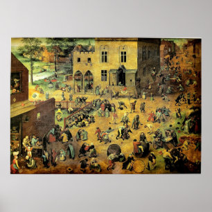 Poster Os jogos" - 1560 crianças de Pieter Bruegel das "