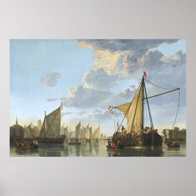 Poster Os Maas em Dordrecht por Aelbert Cuyp (Frente)