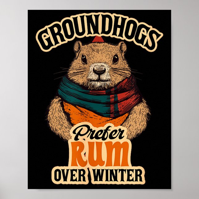 Poster Os marmotas preferem rum ao inverno  (Frente)