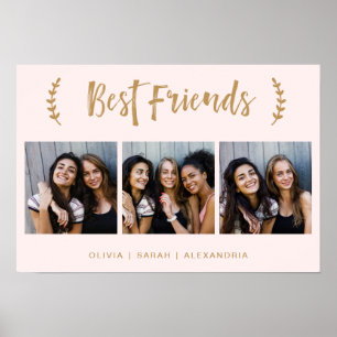 Poster Os melhores amigos   moderno coram uma grade de
