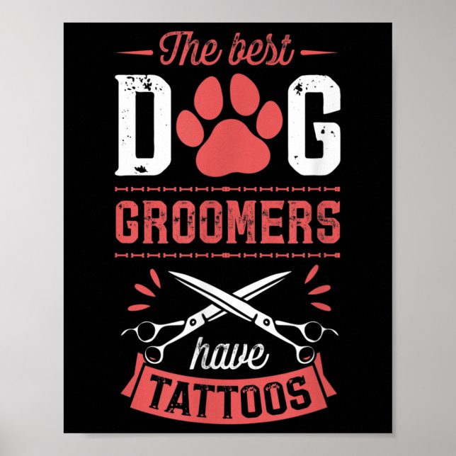 Poster Os Melhores Cachoreiros Têm Tatuagens Engraçadas T (Frente)