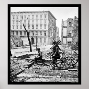 Pôster Os moinhos abrigam em Charleston, SC 1865
