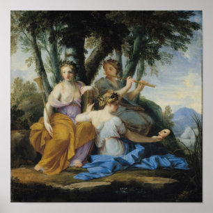 Pôster Os musas, Clio, Euterpe e Thalia, c.1652-55