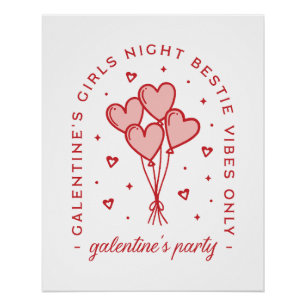 Pôster Os namorados de Galentine Bestie coquette