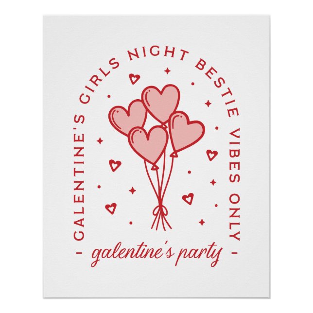 Pôster Os namorados de Galentine Bestie coquette (Frente)