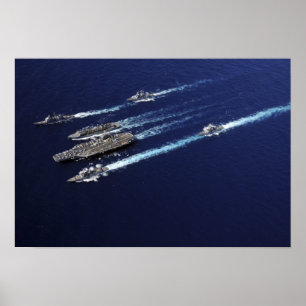 Pôster Os navios do Grupo de Tiros de Carreira de Abraham