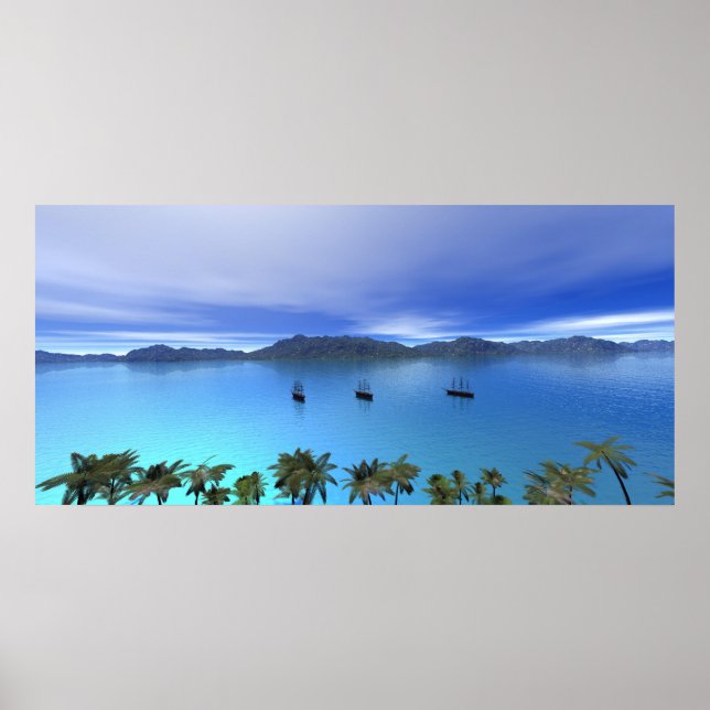 Pôster Os navios na Baía (Frente)