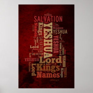 Pôster Os nomes de Yeshua/colagem de Jesus
