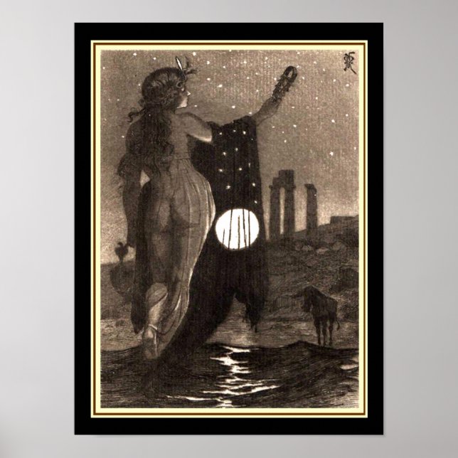 Pôster "Os passos silenciosos da Dreamland" Art Nouveau I (Frente)