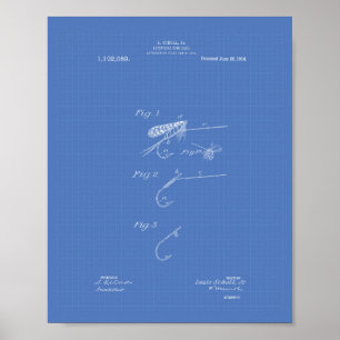 Poster Os peixes atraem ao modelo da arte de 1914