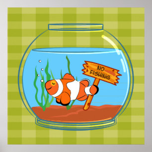 Poster Os peixes felizes do palhaço que dormem em um