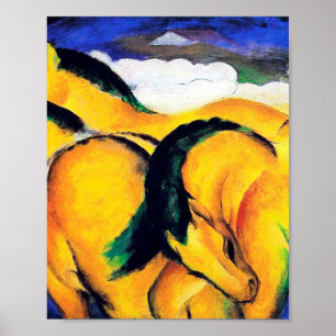 Poster Os pequenos cavalos amarelos de Franz Marc