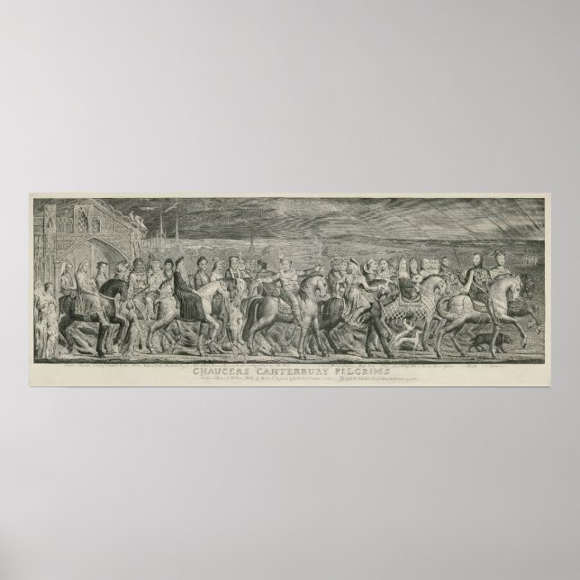 Poster Os peregrinos de Canterbury por William Blake (Frente)