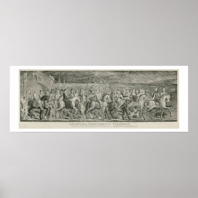 Pôster Os peregrinos de Canterbury por William Blake (Frente)
