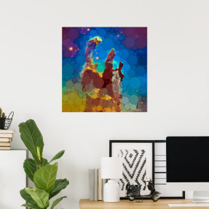 Poster Os pilares da criação, nebulosa da águia, pontos