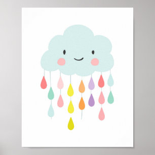 Poster Os pingos de chuva da decoração do berçário da