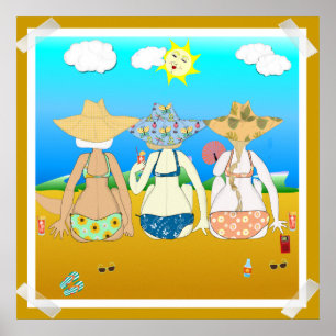 Pôster Os pintinhos idosos do hippy não morrem.