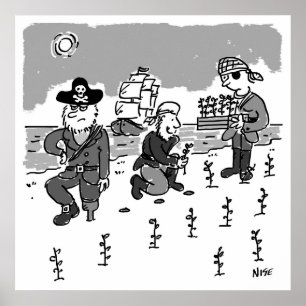 Poster Os piratas estão se preparando usando uma perna de