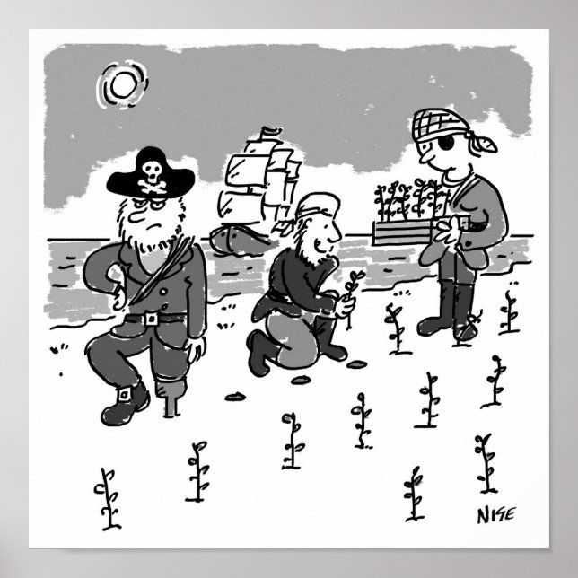 Poster Os piratas estão se preparando usando uma perna de (Frente)
