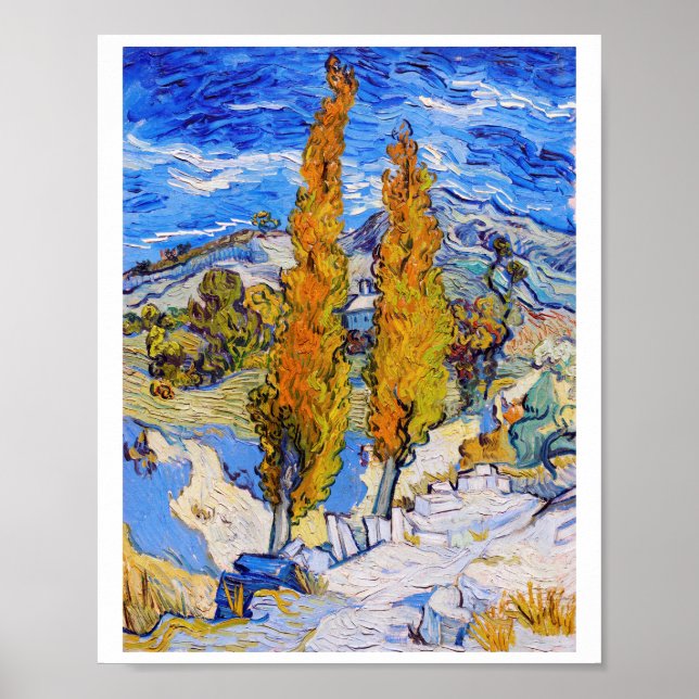 Poster Os Poplars em Santo-Rémy, Van Gogh (Frente)