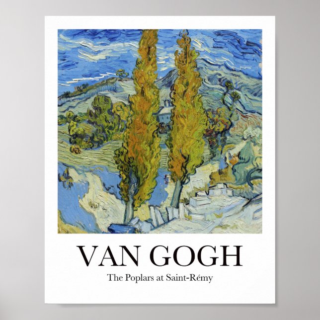 Poster Os Poplars no Santo-Rémy, por Vincent van Gogh (Frente)