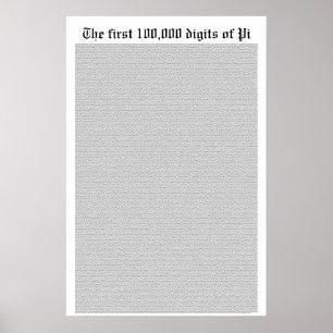 Poster Os primeiros 100.000 dígitos de Pi