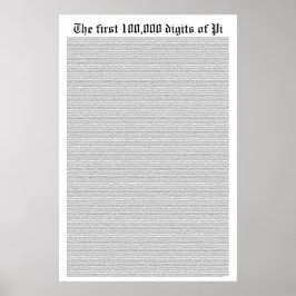 Poster Os primeiros 100.000 dígitos de Pi