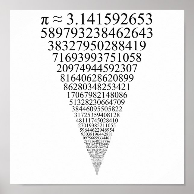 Pôster Os primeiros mil dígitos do Pi (parece infinito) (Frente)