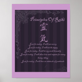 Poster Os Princípios do Símbolo Reiki Apenas Para Hoje