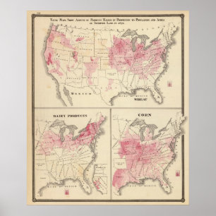 Pôster Os produtos aumentaram em 1870 o milho dos