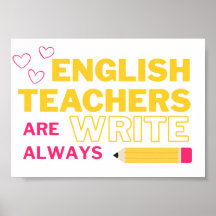 Os professores de inglês sempre escrevem
