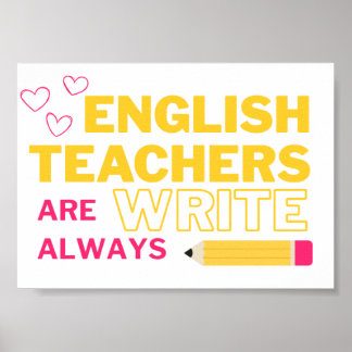 Poster Os professores de inglês sempre escrevem