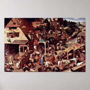 Pôster Os provérbio holandeses por Bruegel D. Ä. Pieter
